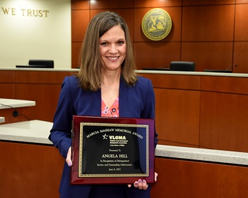 Angela Hill receives Mashaw Award Angela Hill receives Mashaw Award